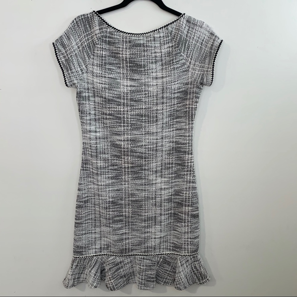 🌸MAX STUDIO Tweed Keyhole Ruffle Dress Small - Picture 7 of 8
